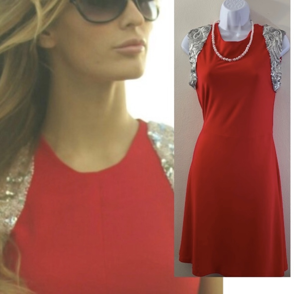 Monica Ocejo Sequined Sleeveless Dress M RARE